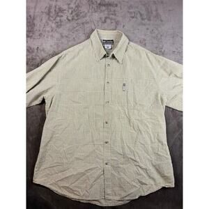 Columbia Mens Shirt XXL Button Down‎ short Sleeve Brown Checkered